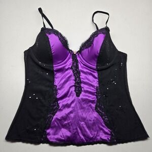 Victoria's Secret Women Bra 36C Purple Sexy Little Things Longline Sequin